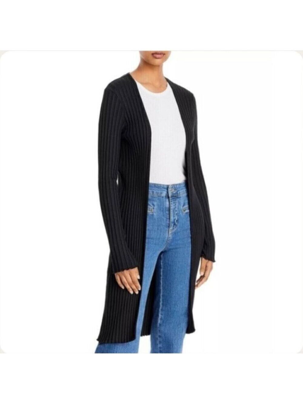 SIMON MILLER Micro modal-blend ribbed jersey cardigan Black size XXS